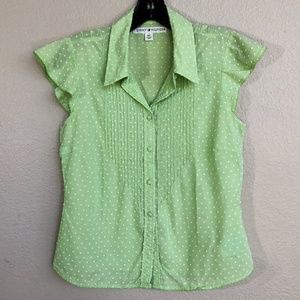 Tommy Hilfiger Flutter Sleeve Georgette Mint Top S